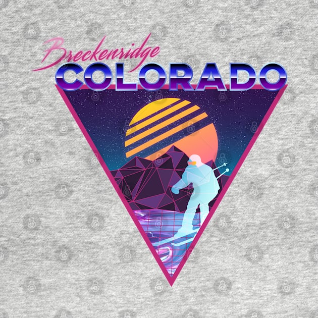 Retro Vaporwave Ski Mountain | Breckenridge Colorado | Shirts, Stickers, and More! by KlehmInTime